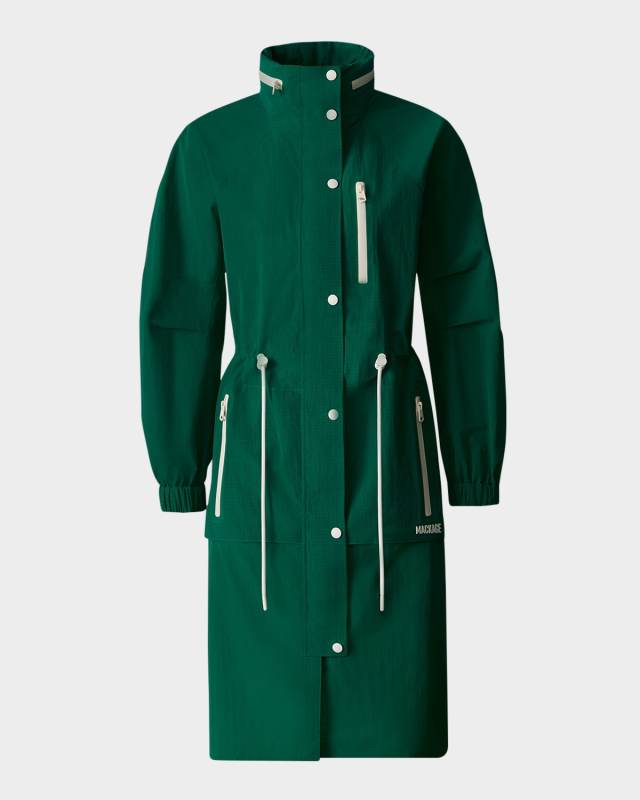 Makayla Knee-Length Lightweight Rain Jacket
